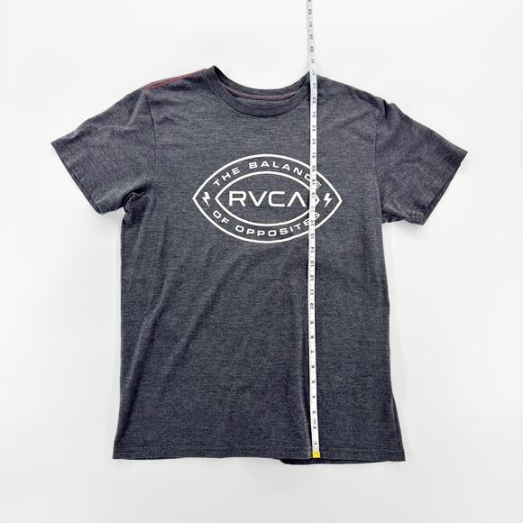 RVCA Men’s Medium Gray T-Shirt The Balance of Opposites Graphic Logo Vintage Dye - Picture 2 of 7